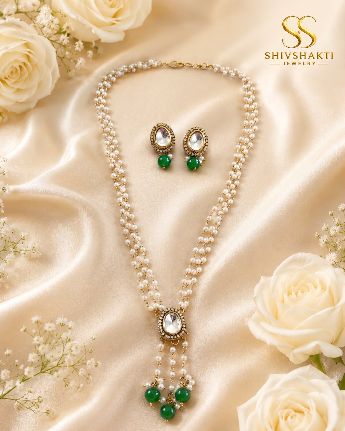 Pearl Noor Drop Necklace Set